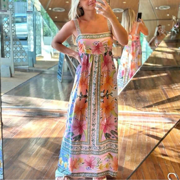 FARM Rio Floral Maralina Long Dress Size M - Picture 4 of 10